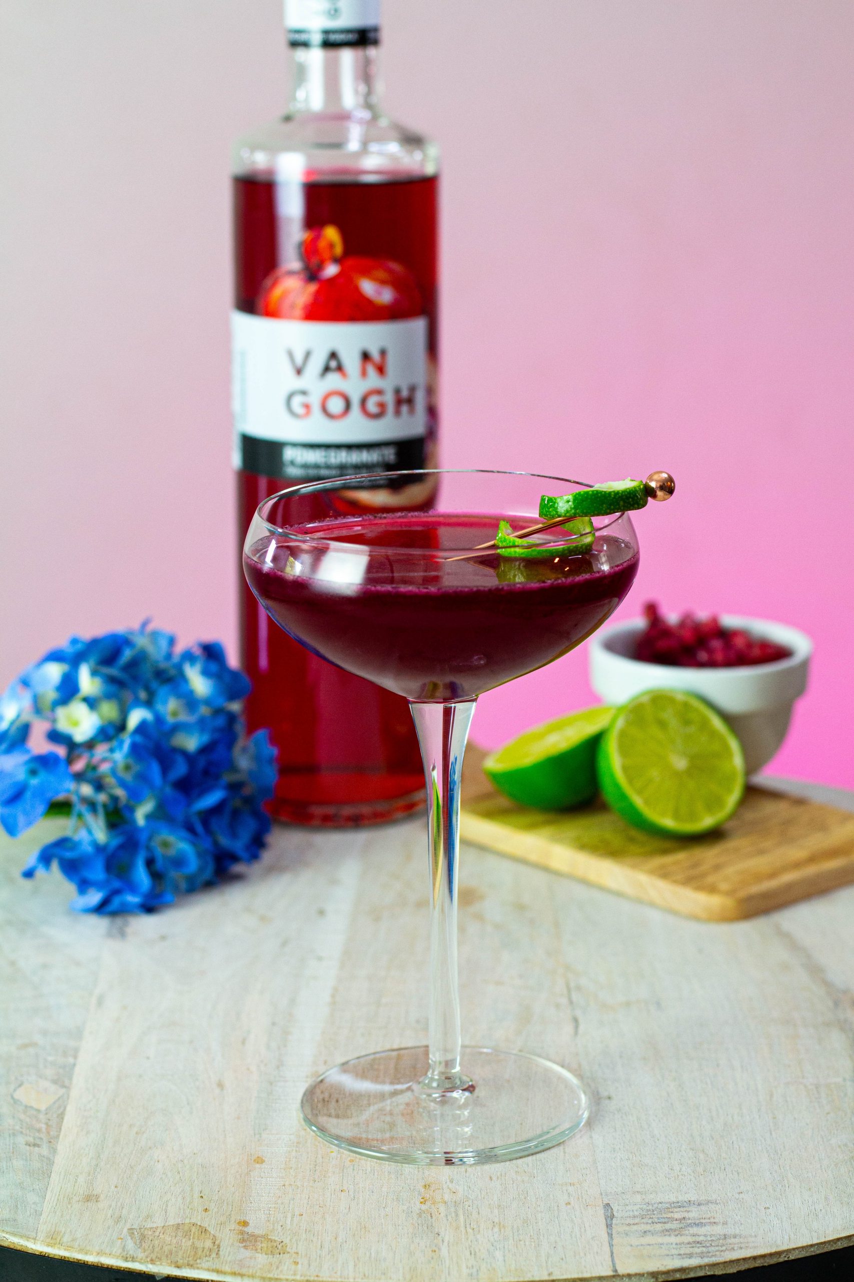 pomegranate blueberry vodka cocktail