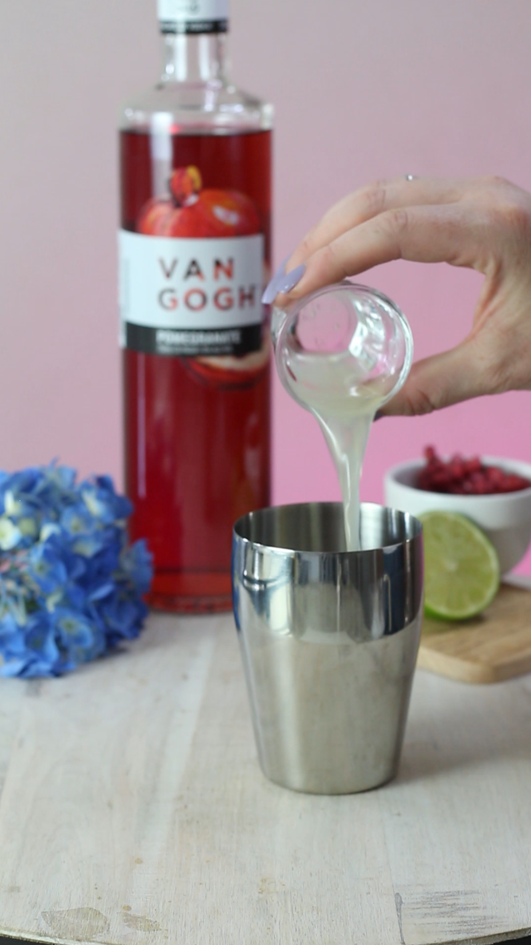 pouring fresh lime juice