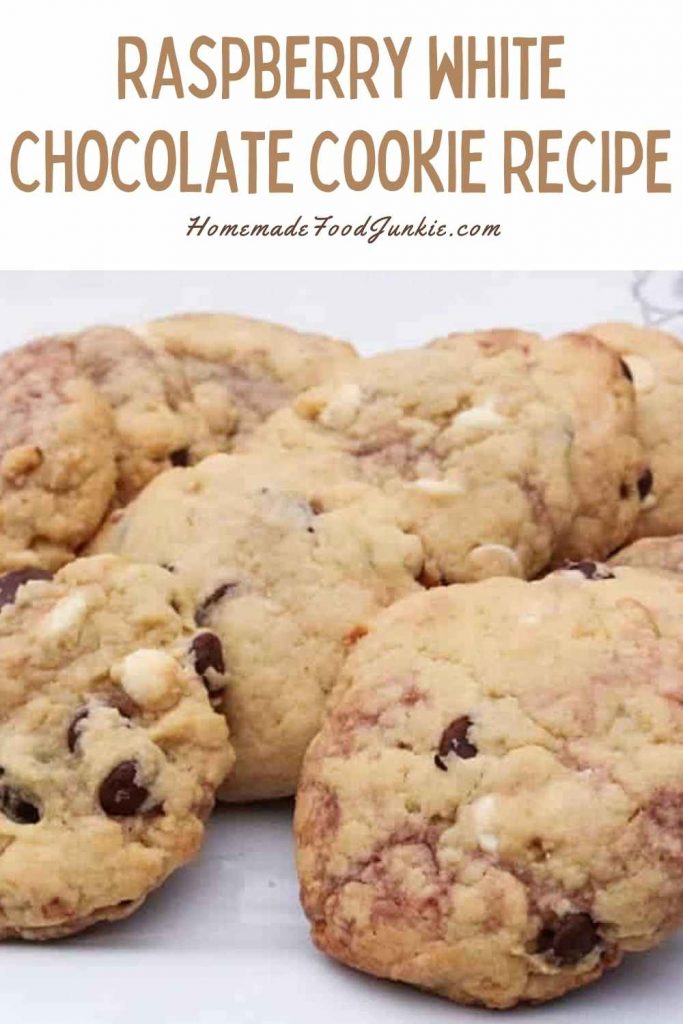 raspberry white chocolate cookie recipe-pin image