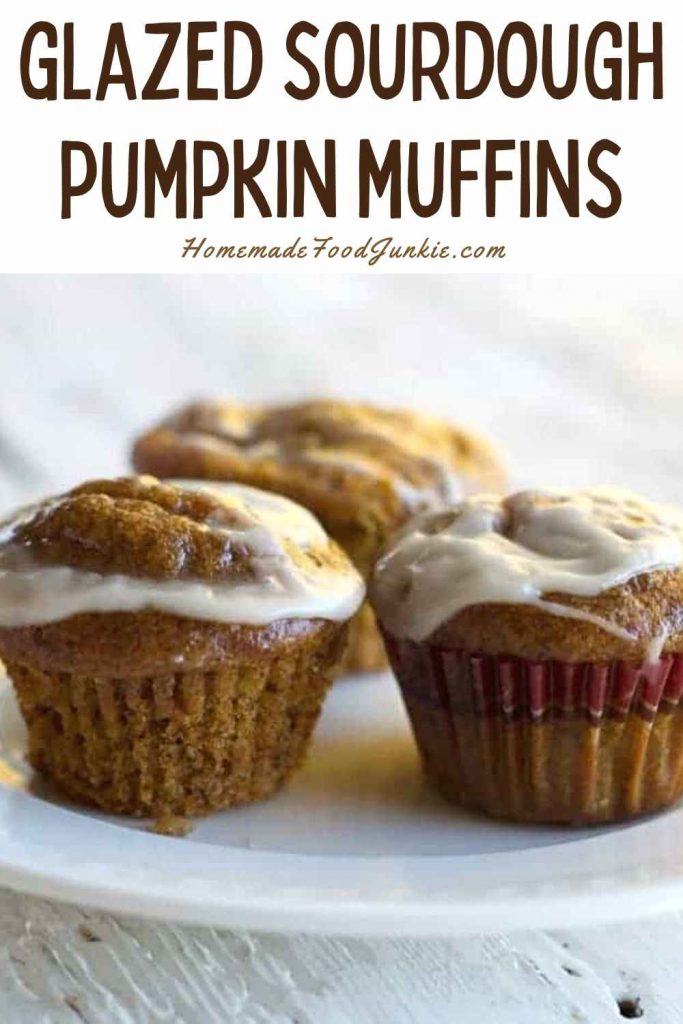 glazed sourdough pumpkin muffins-pin image