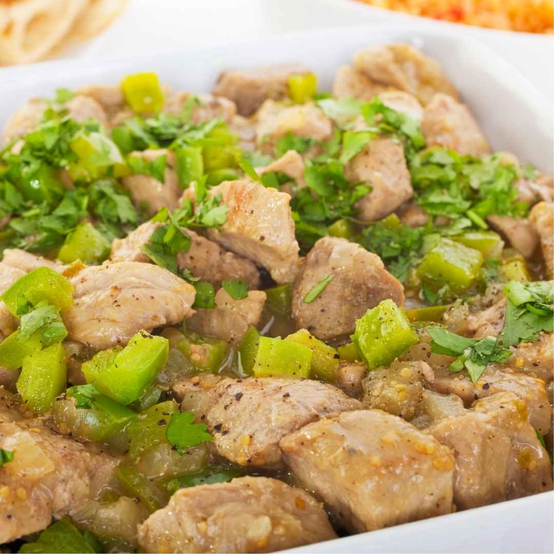 close up of chili verde