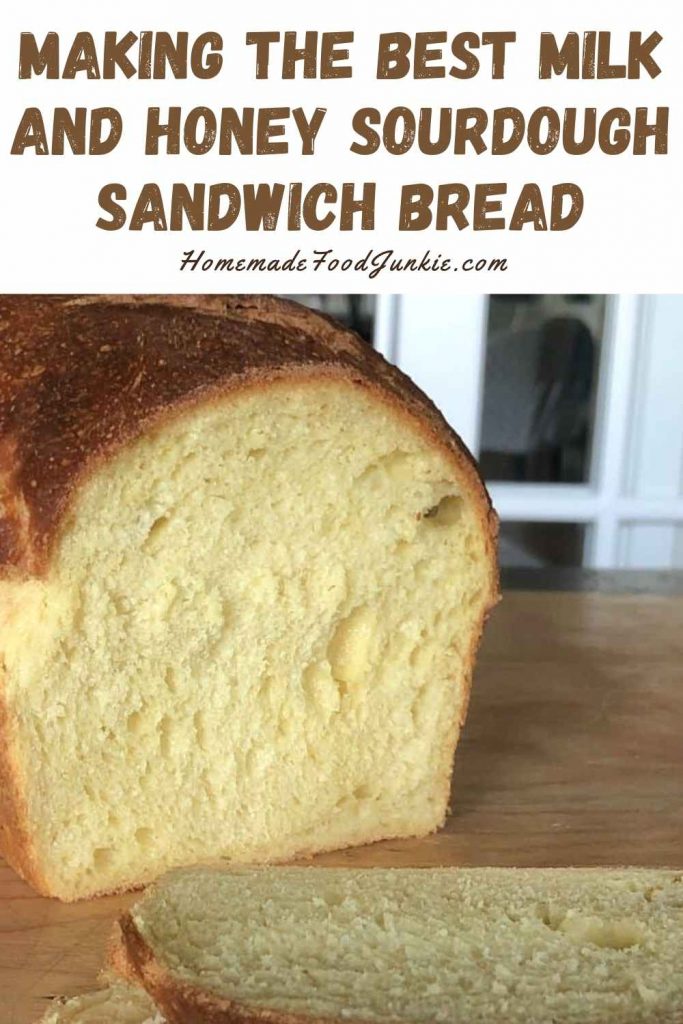 milk and honey sourdough sandwich bread-pin image