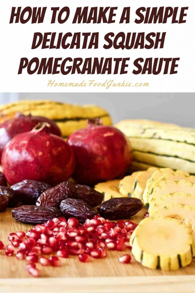 simple delicata squash pomegranate saute-pin image