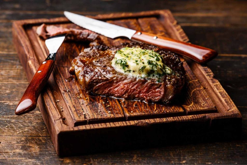 herb butter on steak