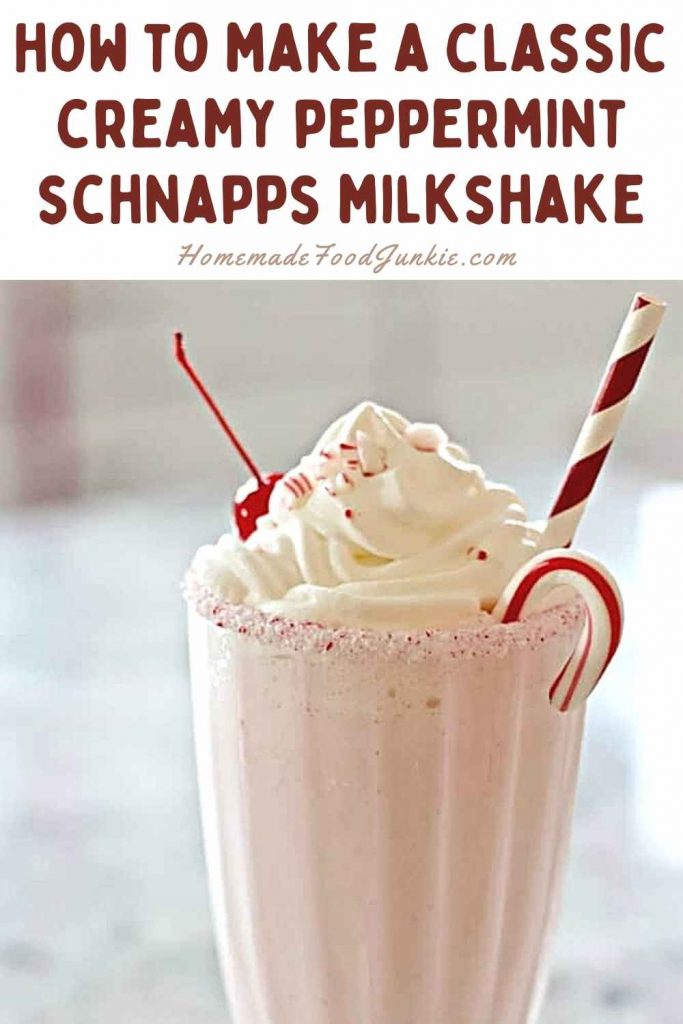 creamy peppermint schnapps milkshake-pin image