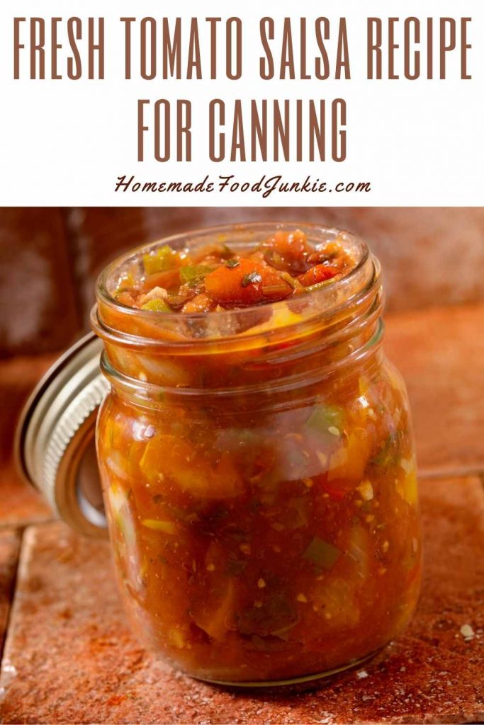 fresh tomato salsa recipe for canning-pin image