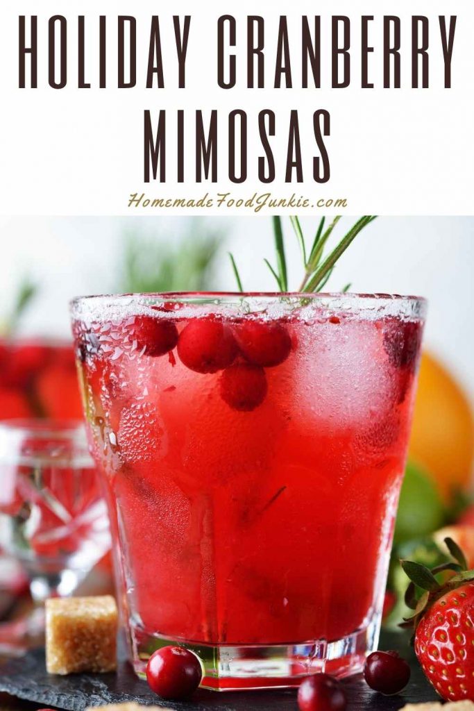 holiday cranberry mimosas-pin image
