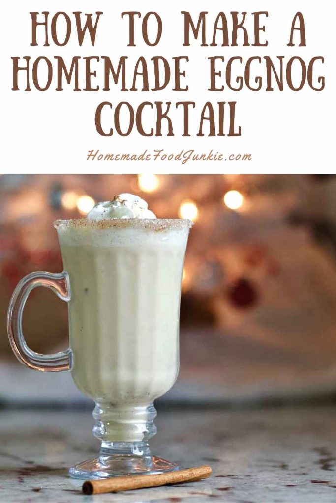 homemade eggnog cocktail-pin image