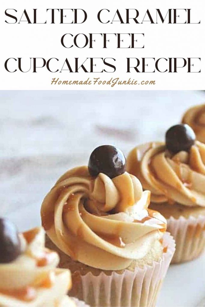 salted caramel coffee cupcakes recipe-pin image