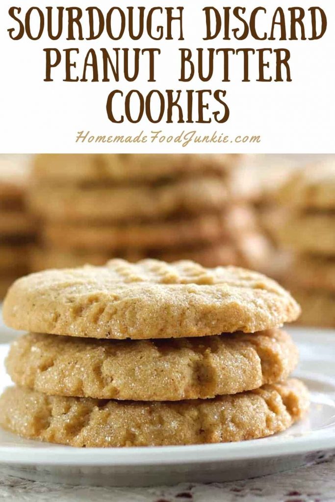 sourdough discard peanut butter cookies-pin image