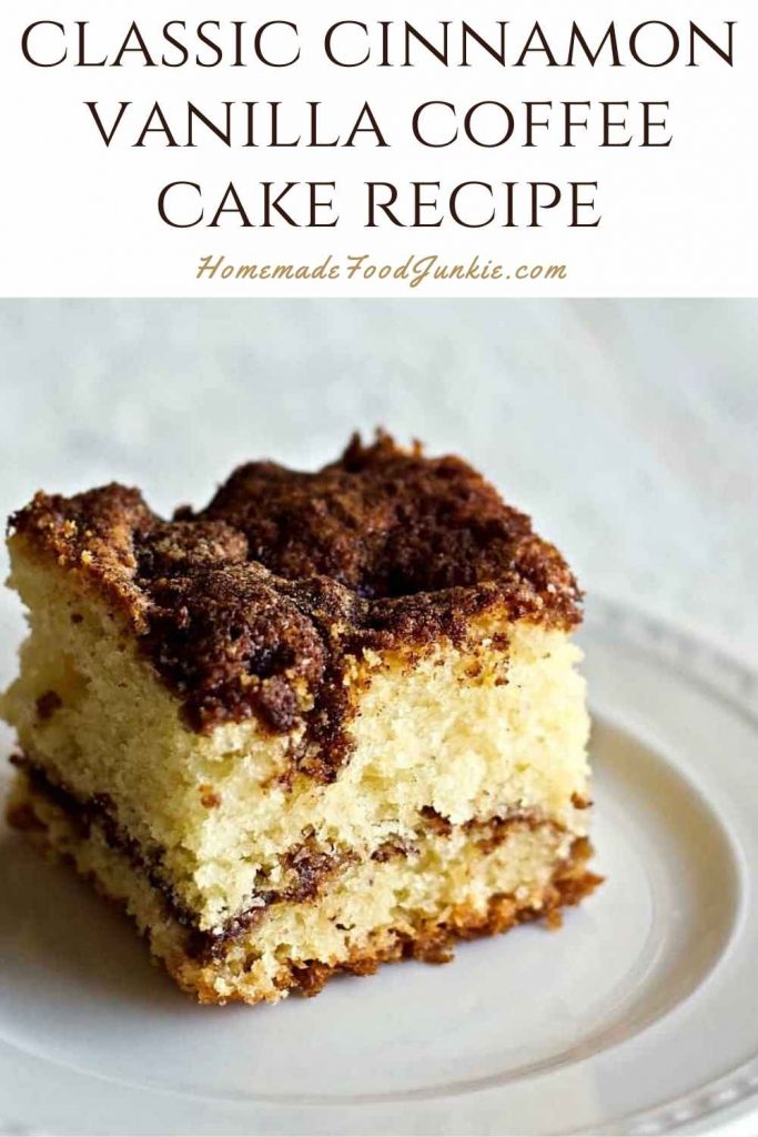classic cinnamon vanilla coffee cake recipe-pin image