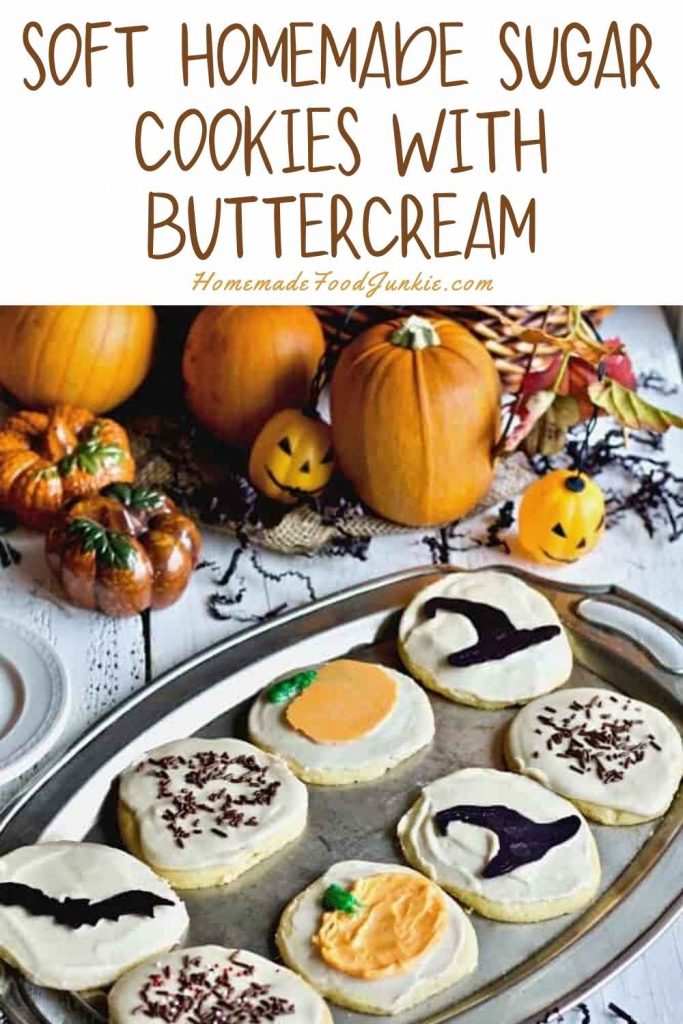 soft homemade sugar cookies with buttercream-pin image