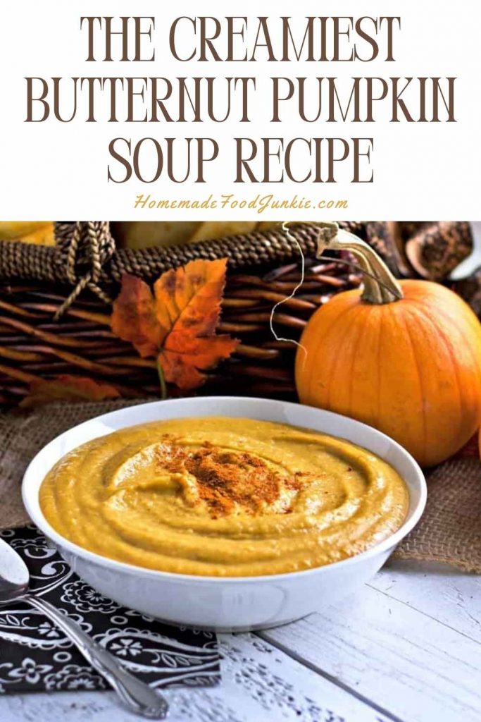 the creamiest butternut pumpkin soup recipe-pin image