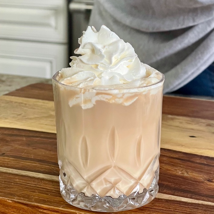 Pumpkin spice eggnog whiskey cocktail