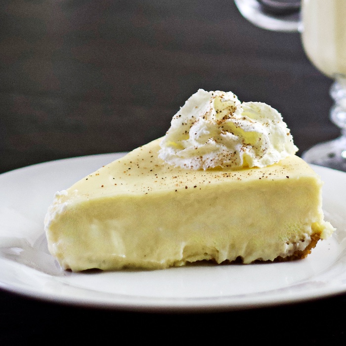 eggnog cheesecake close up