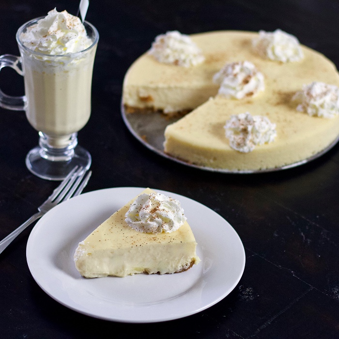eggnog cheesecake slice