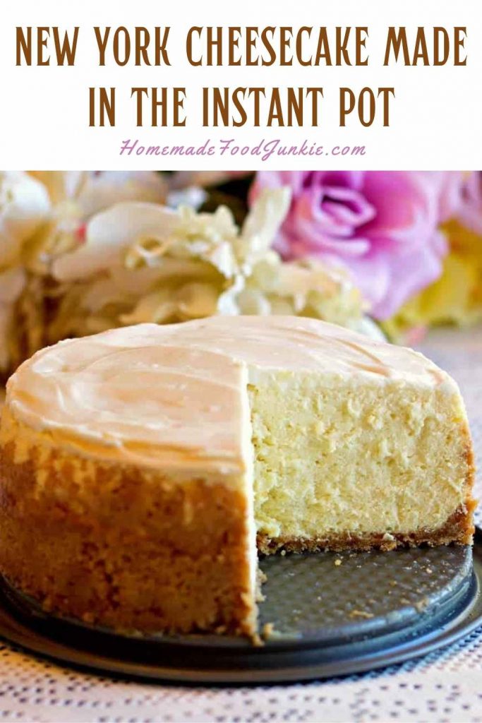 new york cheesecake made in the instant pot-pin image