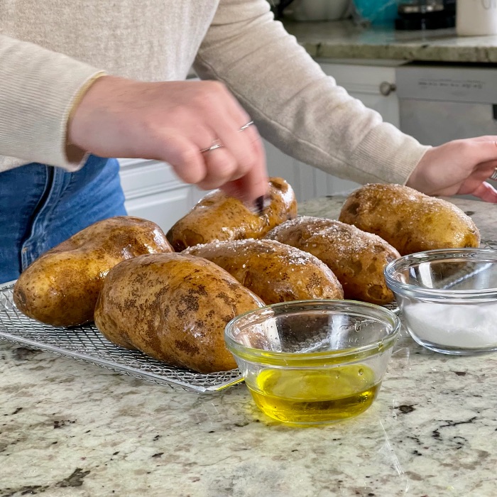 salting baker potatoes
