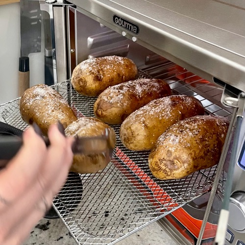 Easy Air Fryer Baked Potatoes 10 turning baking potatoes in air fryer