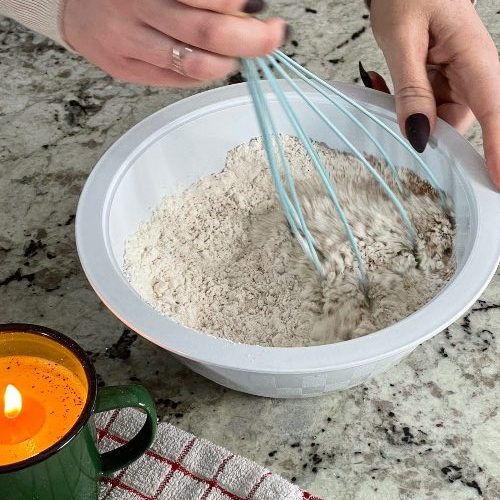 whisking dry ingredients