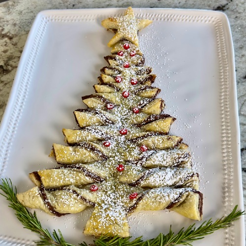 Nutella Christmas tree pastry