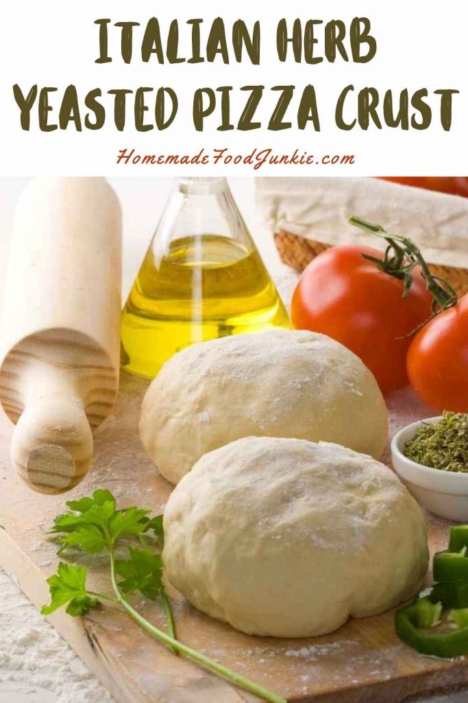 italian herb yeasted pizza crust-pin image