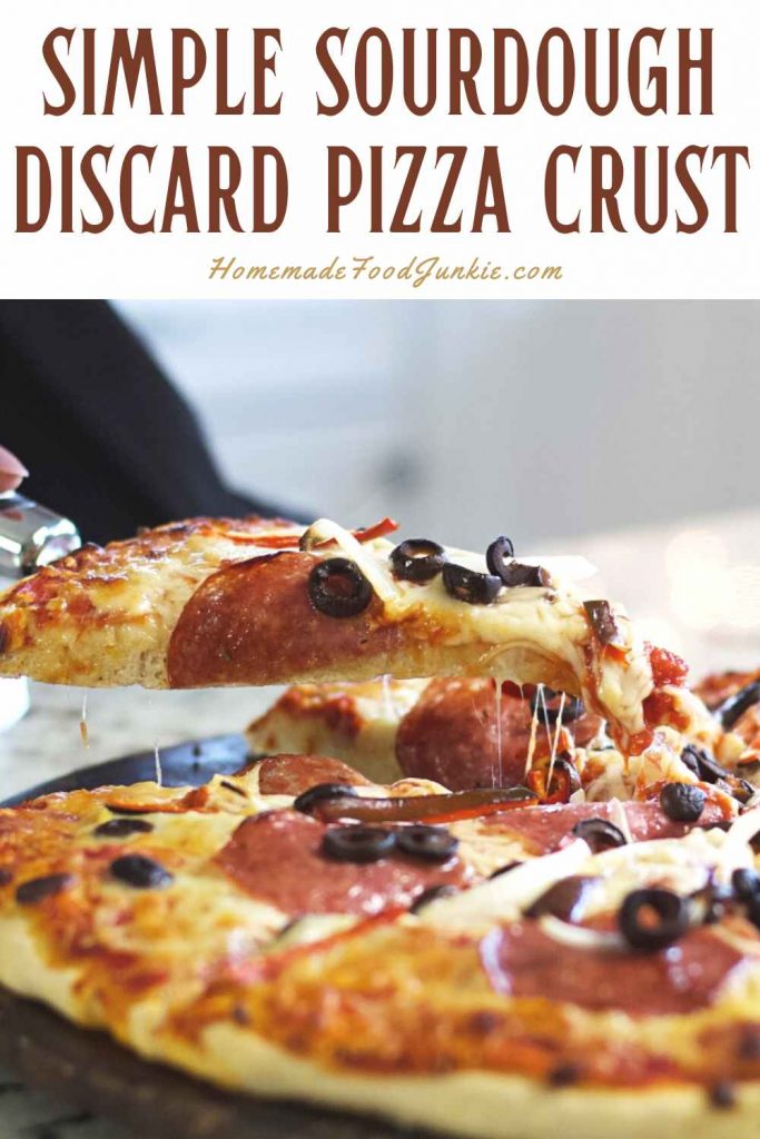 simple sourdough discard pizza crust-pin image