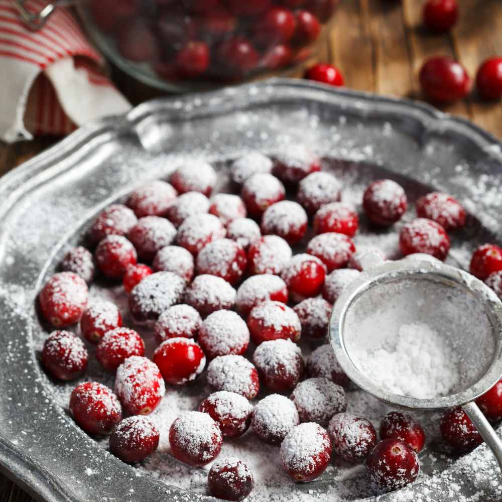powdered sugar cranberries
