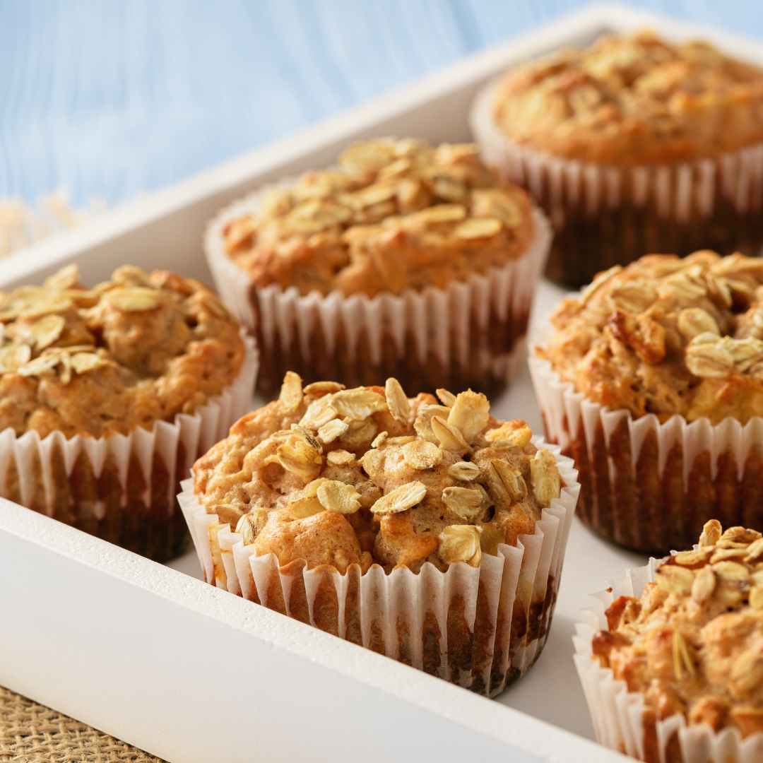 Apple Muffins with Oats and Pumpkin Seeds