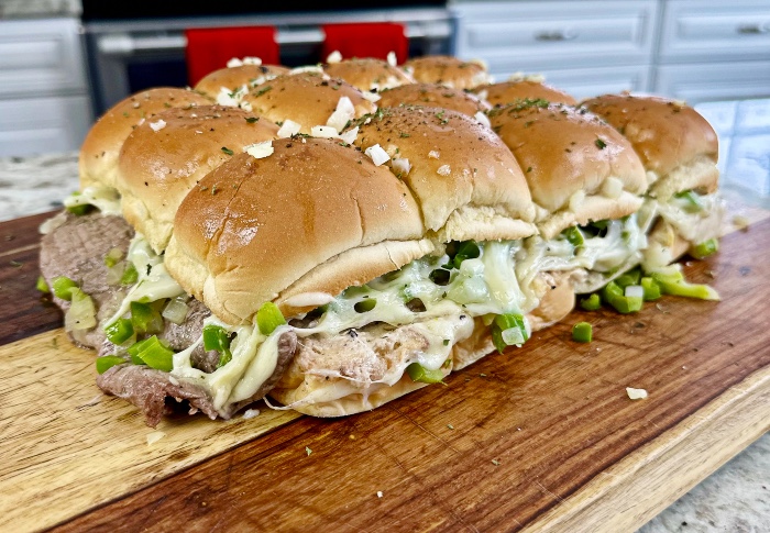 Philly cheesesteak sliders