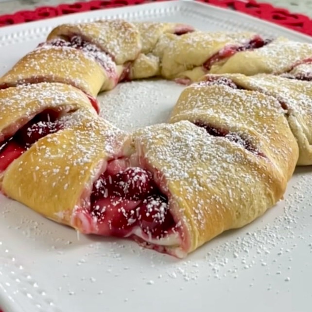 sweet heart pastry end shot showing filling