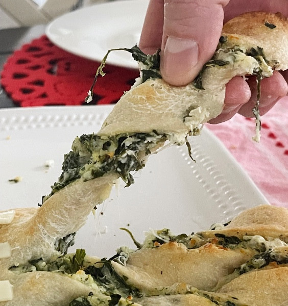 pulling a piece off the football pull apart super bowl appetizers