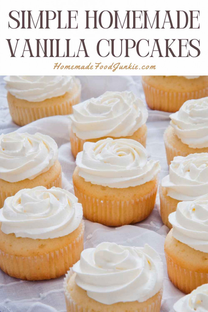 homemade vanilla cupcakes-pin image