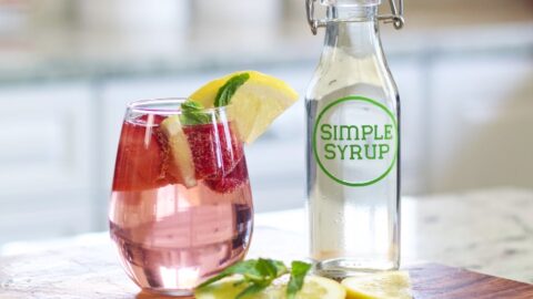 homemade simple syrup and pink sangria