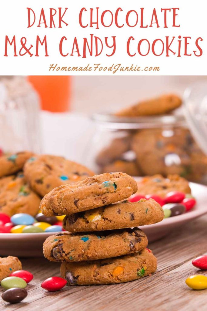 dark chocolate mm candy cookies