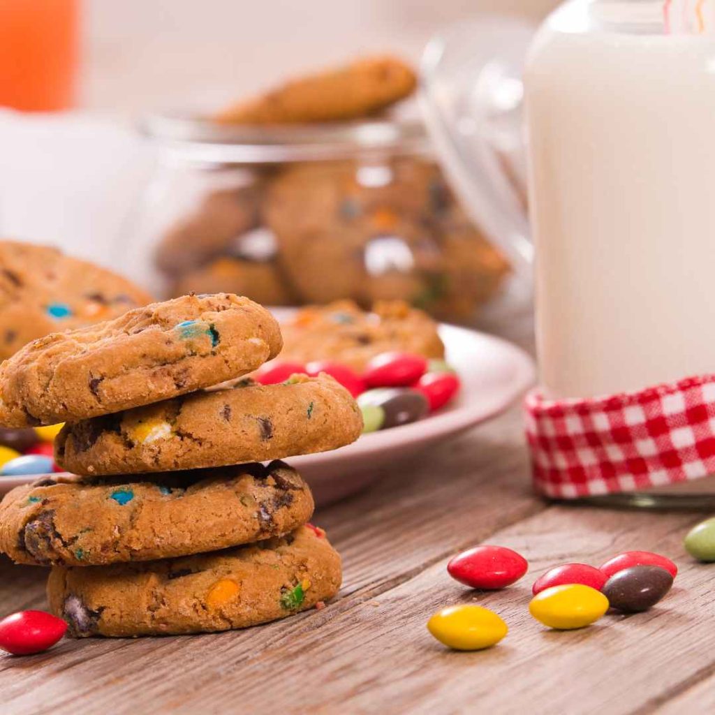 Healthier dark chocolate m&m cookies