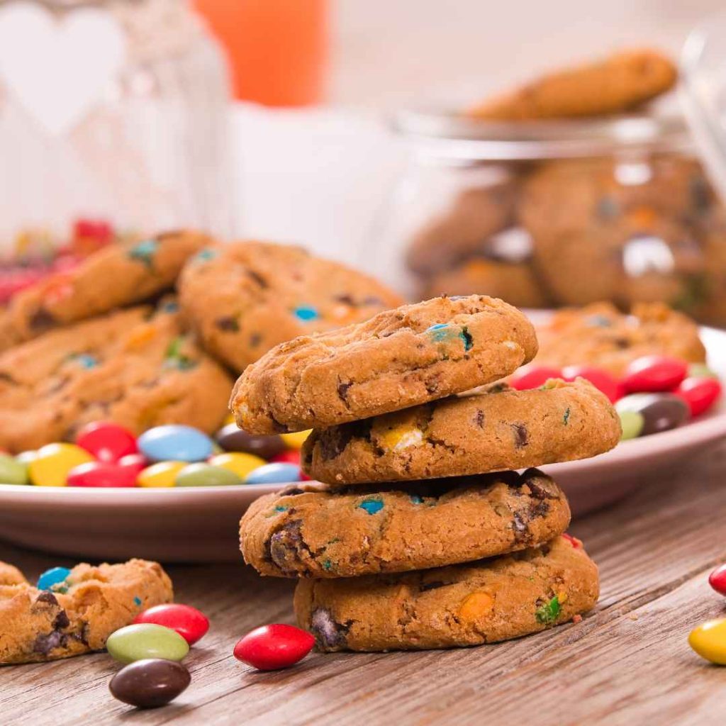 dark chocolate mm cookies