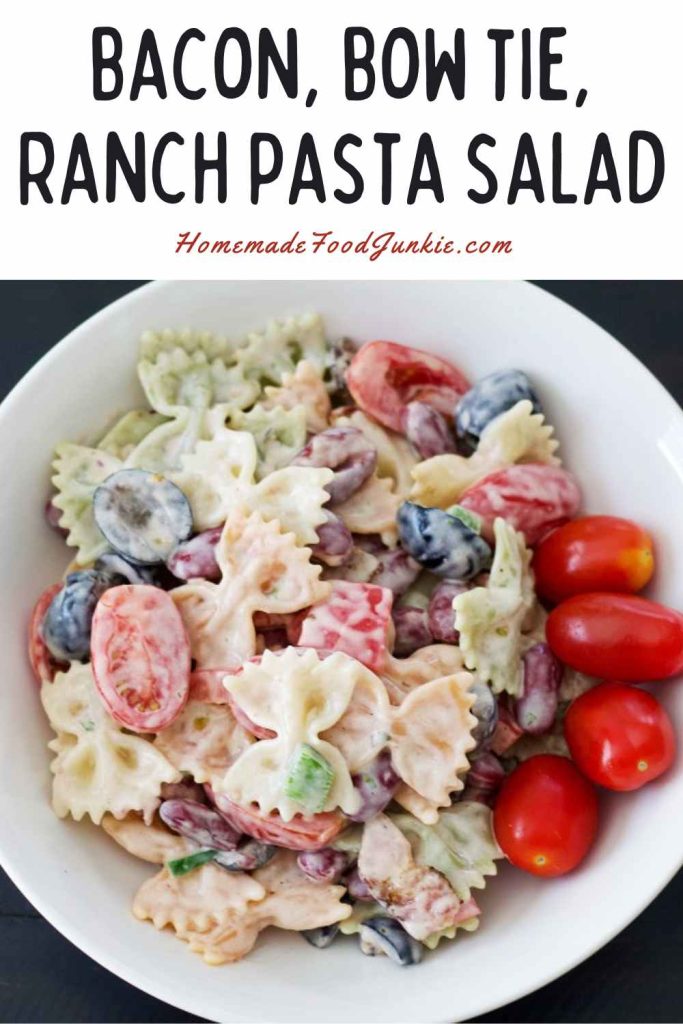 bacon bow tie ranch pasta salad