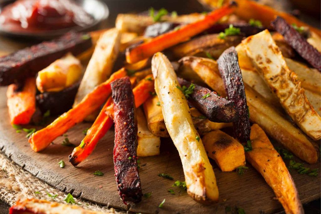 Easy Air Fryer Carrot Fries Recipe 3 multi colored carrot fries