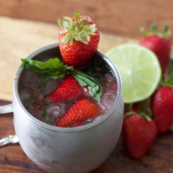 strawberry basil Moscow mule