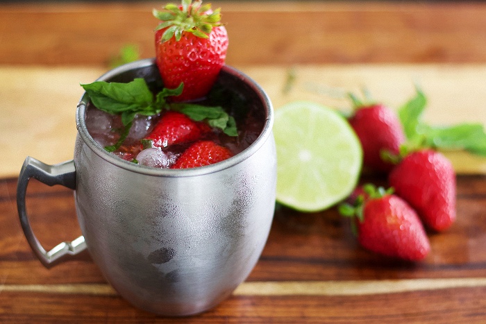strawberry basil Moscow mule