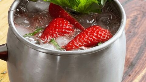 strawberry basil moscow mule