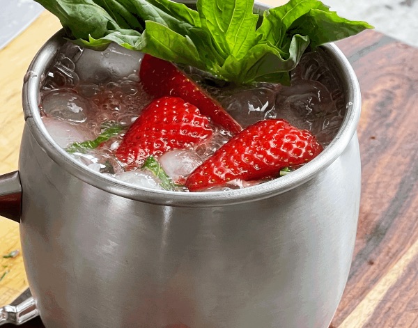 strawberry basil moscow mule
