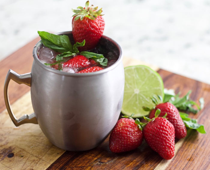 strawberry basil Moscow mule