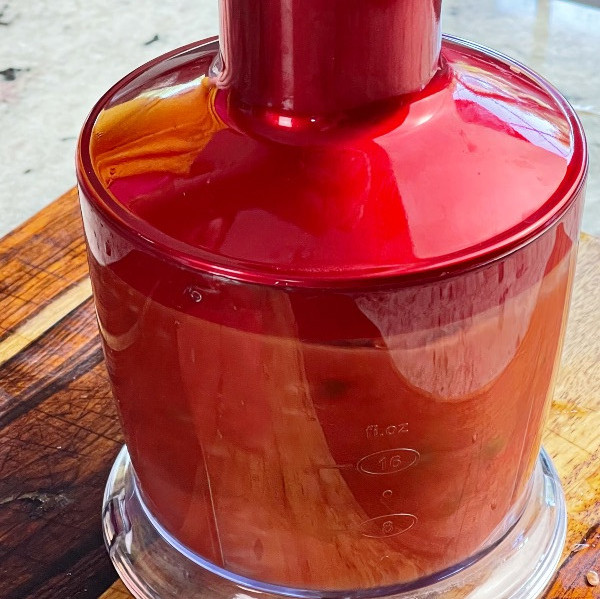 watermelon whirring in a food processor