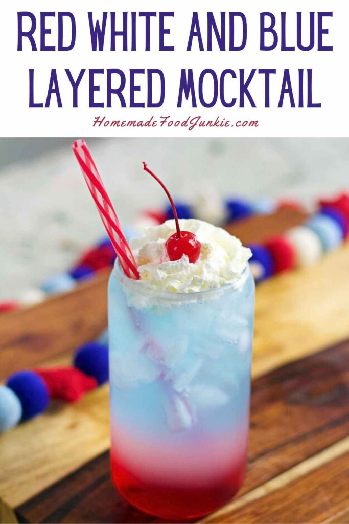 red white and blue layered mocktail