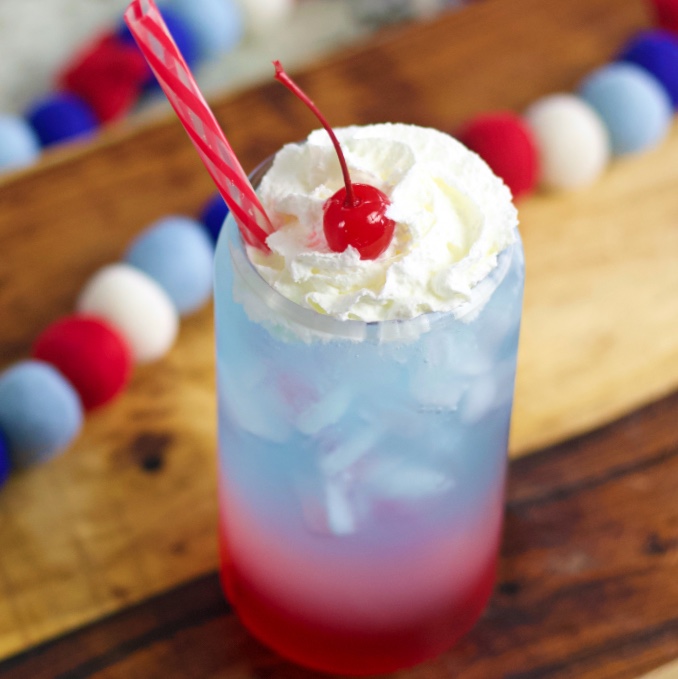 non alcoholic drink- red white and blue