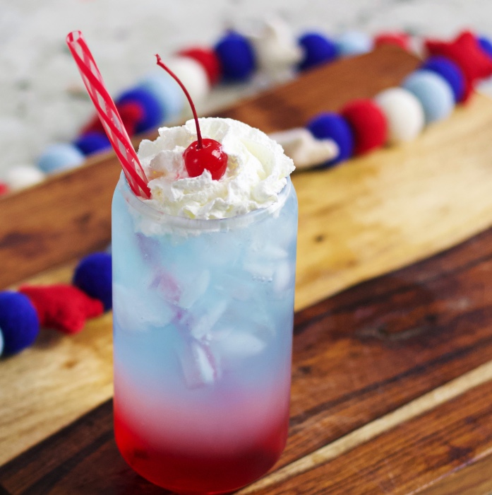 non alcoholic drink- red white and blue