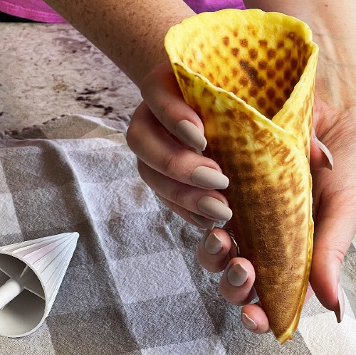 properly finished waffle cone