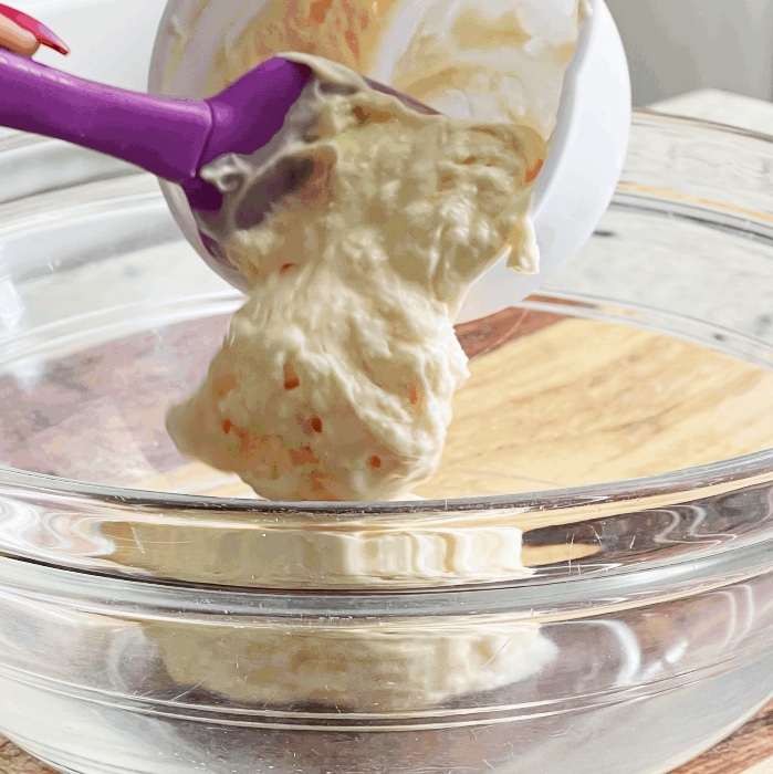 making dill pickle pasta salad dressing